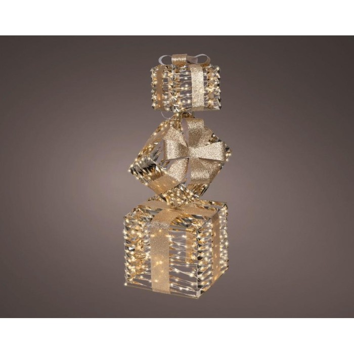 STRUTTURA 3 PACCHI REGALO 500 LED H.73